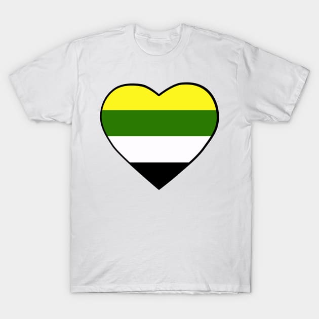 Pride Flag Heart Skoliosexual T-Shirt by VanumChan